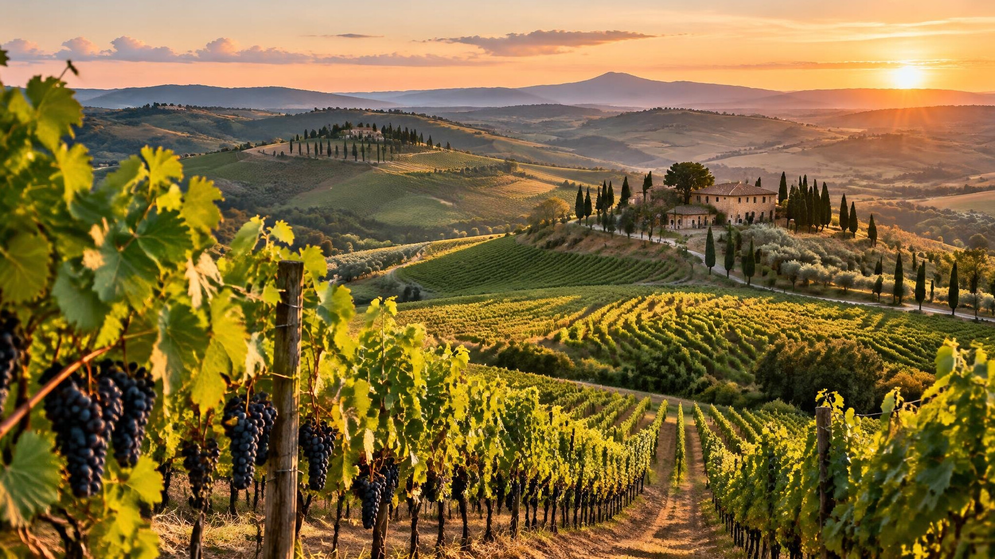 tuscany vineyard hills