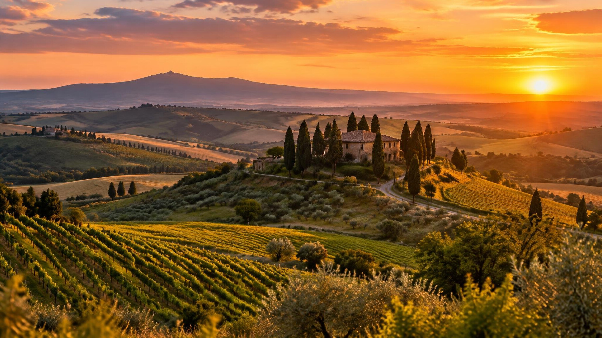 tuscany sunset hills