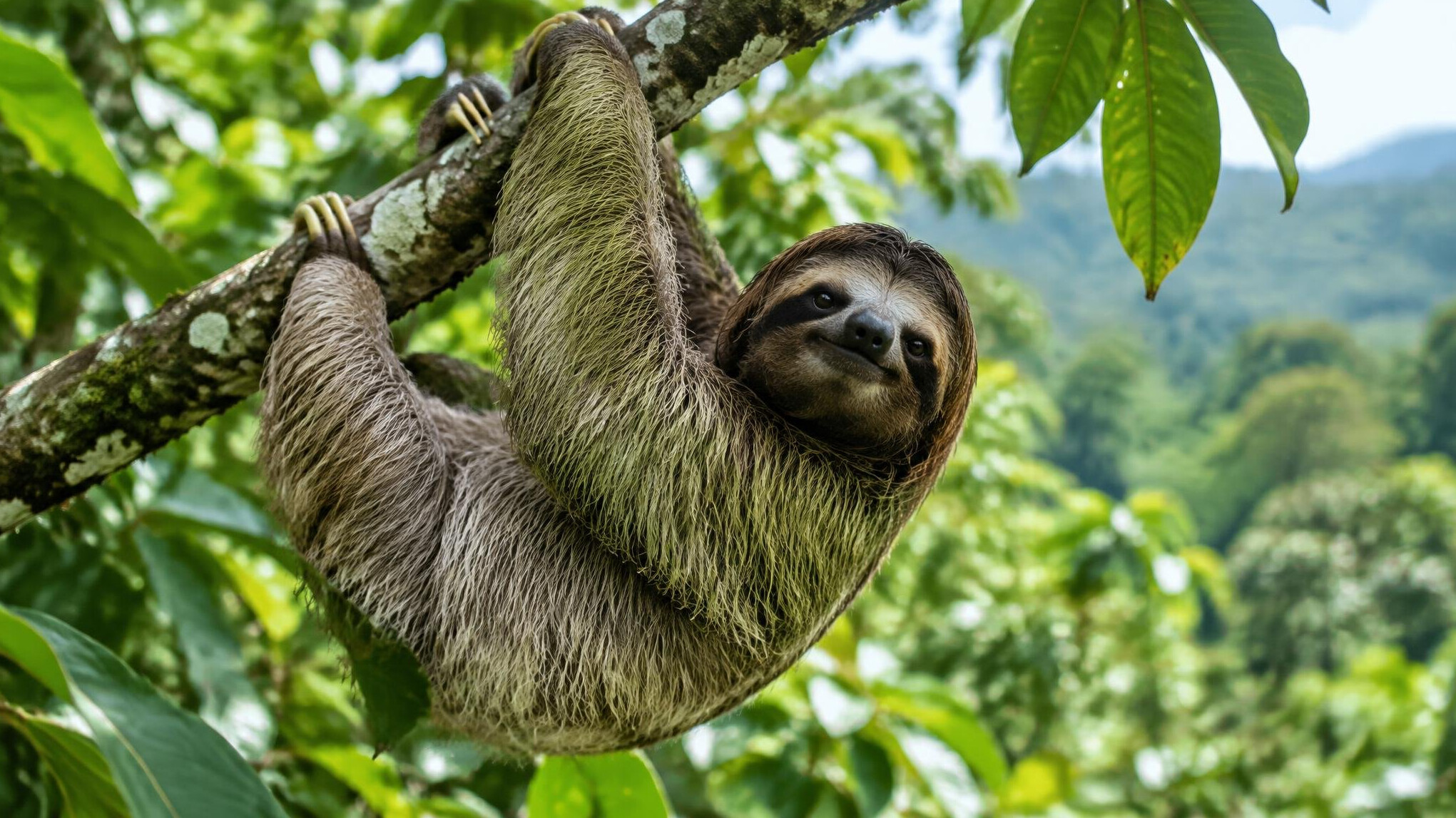 sloth on tree branch