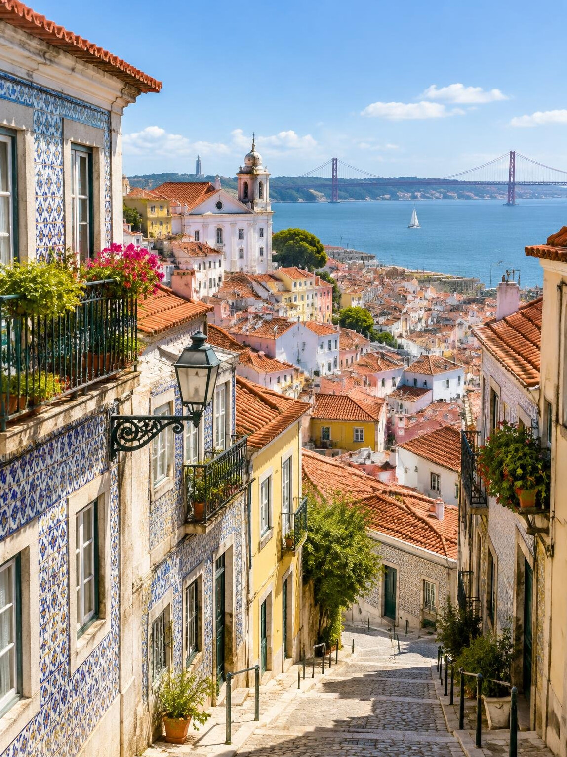 Colorful streets and rooftops of Lisbon